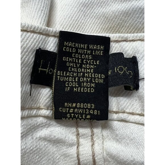 House of Harlow 1960 Button Fly High Rise Denim Jeans Size 32 Cream Ivory - Picture 8 of 13